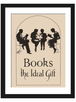 Vintage 1920s Library Reading Poster