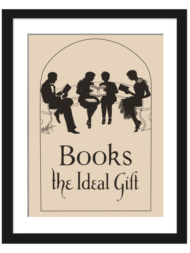Vintage 1920s Library Reading Poster