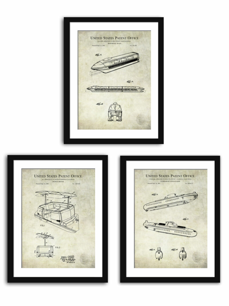 Collection of three Disneyland transportation patents,