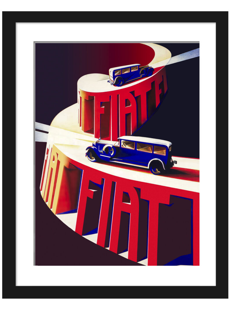 1928 Fiat Poster by Giuseppe Riccobaldi in vivid colors