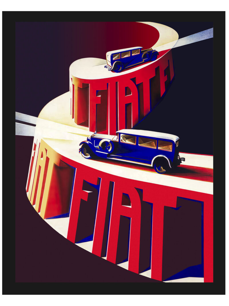 1928 Fiat Poster by Giuseppe Riccobaldi in vivid colors