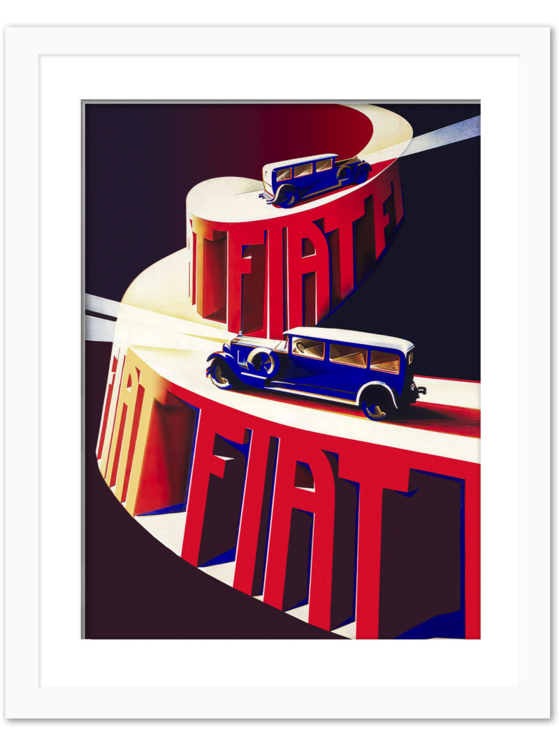 1928 Fiat Poster by Giuseppe Riccobaldi in vivid colors