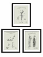 Vintage golf patent print of a 1899 Golf Tee