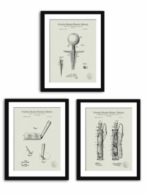 Vintage golf patent print of a 1899 Golf Tee
