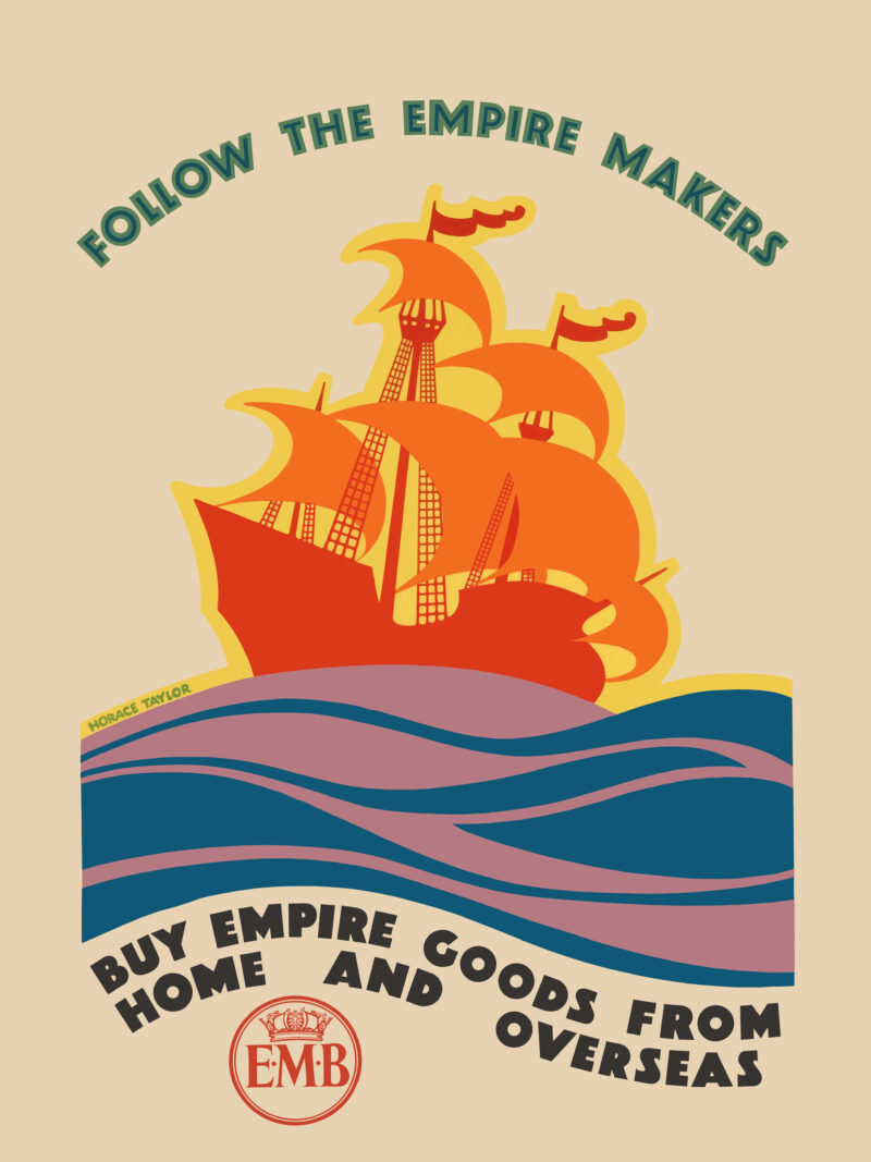 "Follow The Empire Makers" by Horace Taylor, Vintage 1930s Propaganda Poster