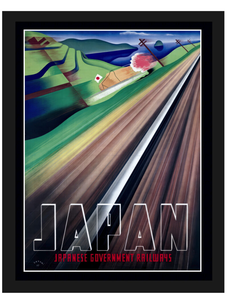 "Japan" Vintage Travel Poster by Munetsugu Satomi, 1930s