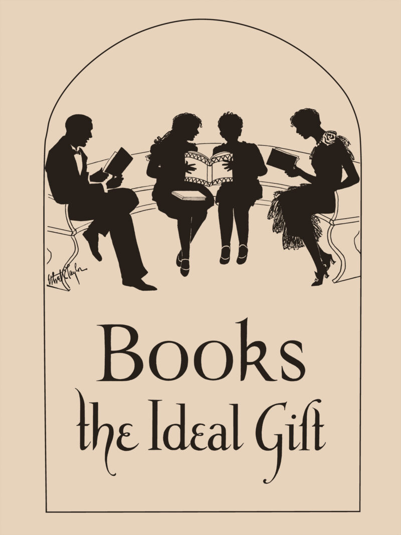 Vintage 1920s Library Reading Poster