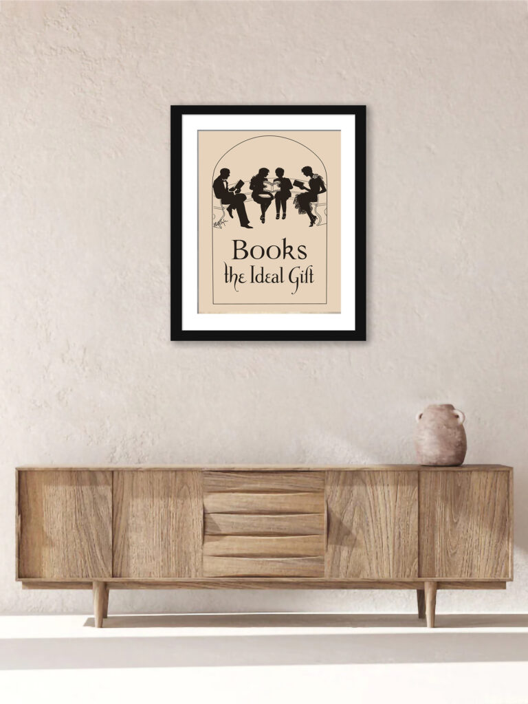 Vintage 1920s Library Reading Poster