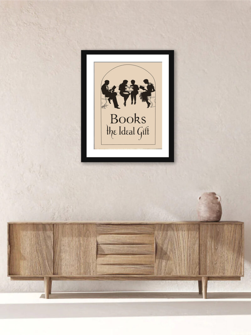 Vintage 1920s Library Reading Poster