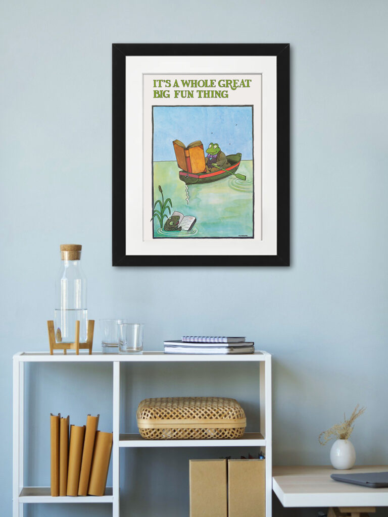 Tomi Ungerer 1970 Reading Frog Poster