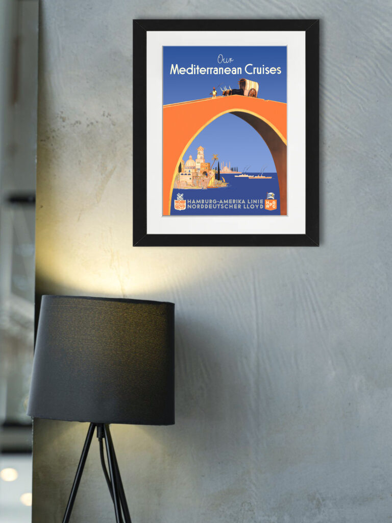 1930 Mediterranean Cruises Vintage Poster by Albert Füss