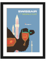 : Vintage Swissair Poster to the Middle East by Fritz Buhler
