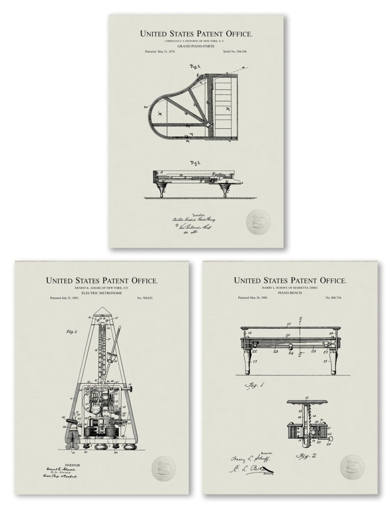 1878 Grand Piano-Forte Patent Print