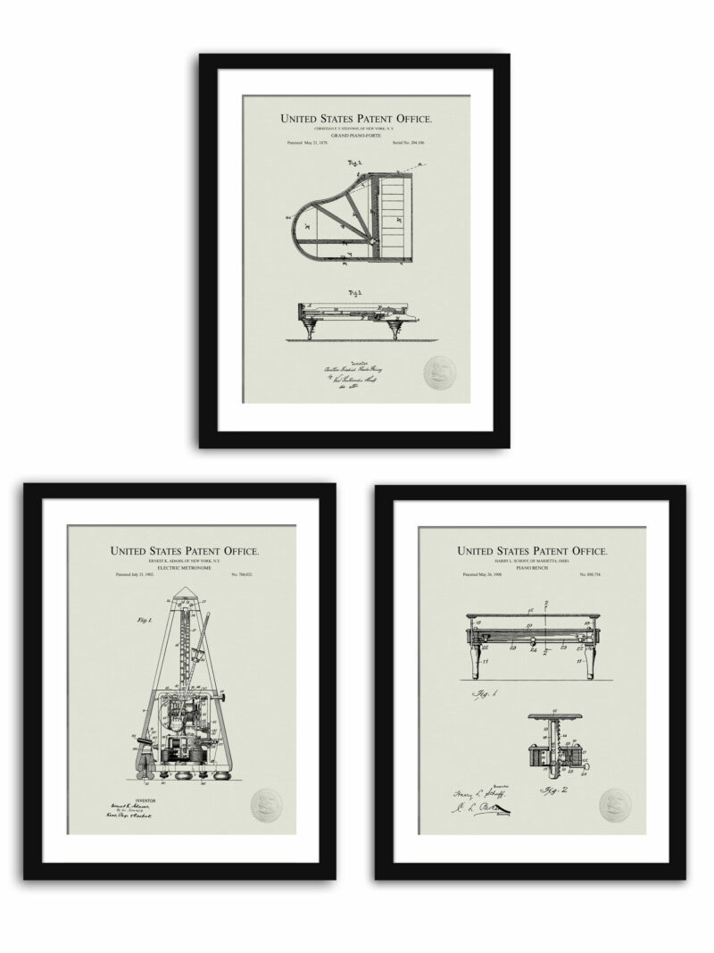 1878 Grand Piano-Forte Patent Print