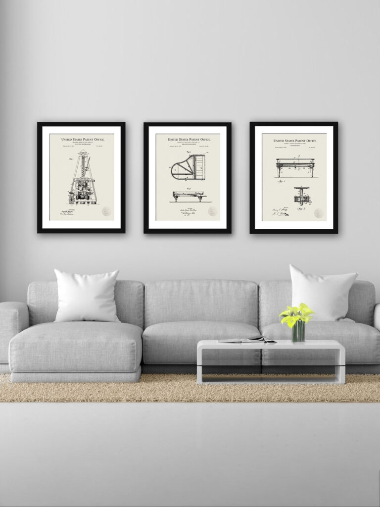 1878 Grand Piano-Forte Patent Print