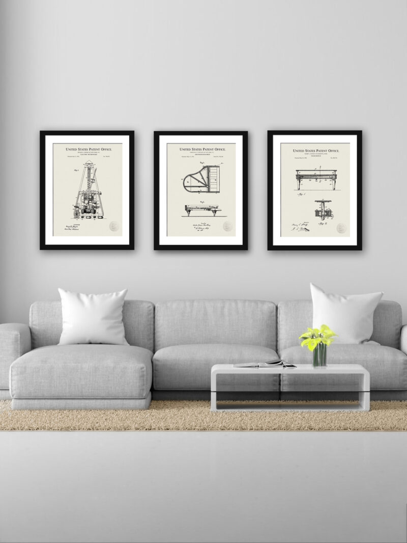 1878 Grand Piano-Forte Patent Print