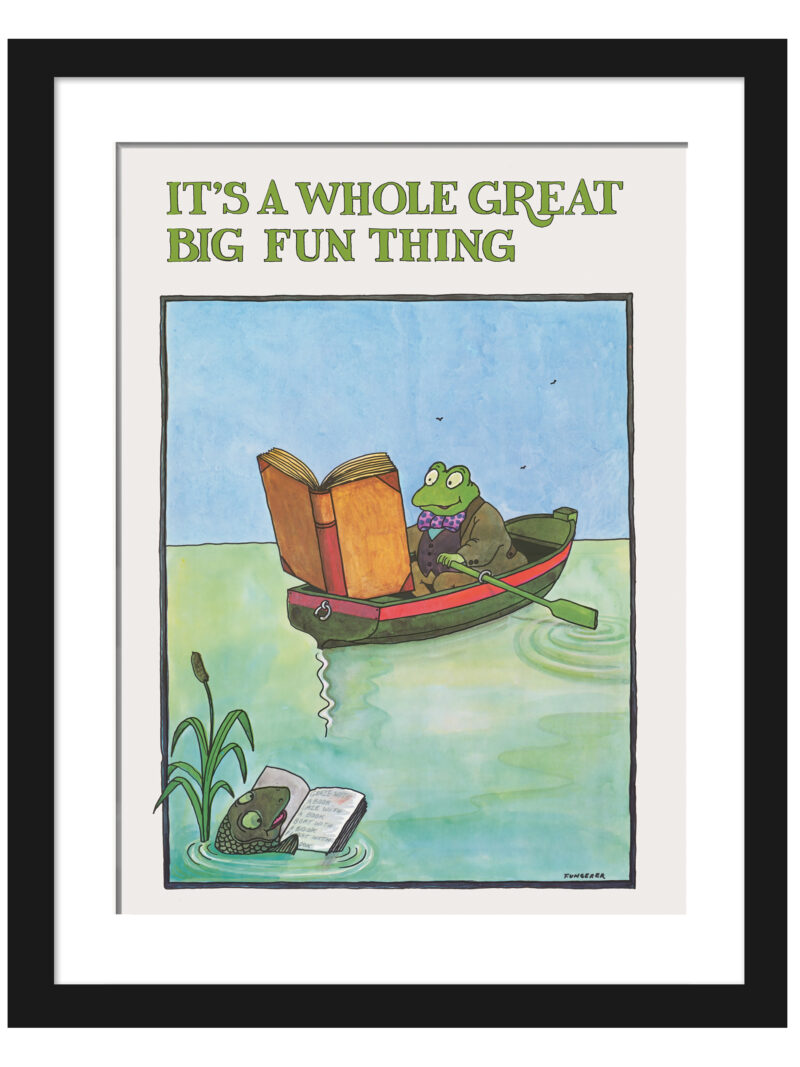 Tomi Ungerer 1970 Reading Frog Poster