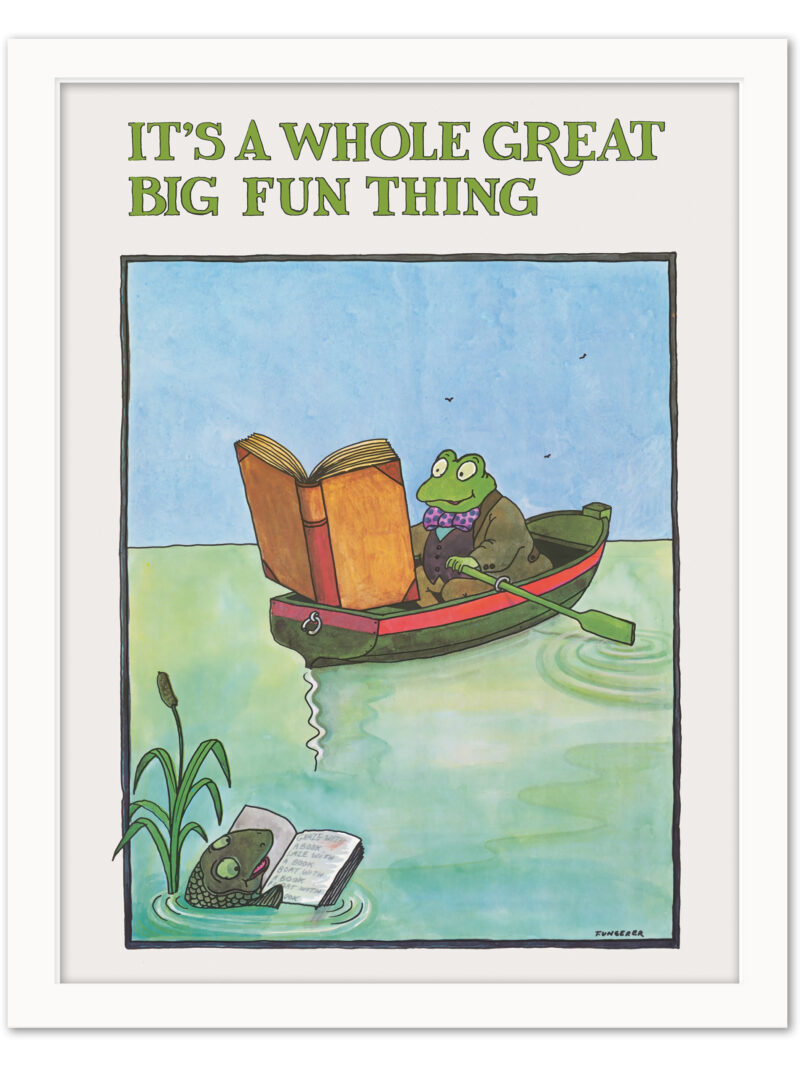 Tomi Ungerer 1970 Reading Frog Poster