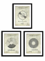 Vintage phonograph record patent illustrations set.