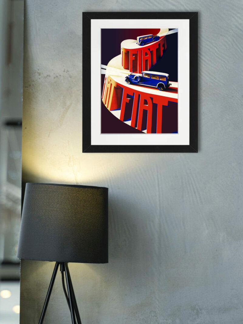 1928 Fiat Poster by Giuseppe Riccobaldi in vivid colors