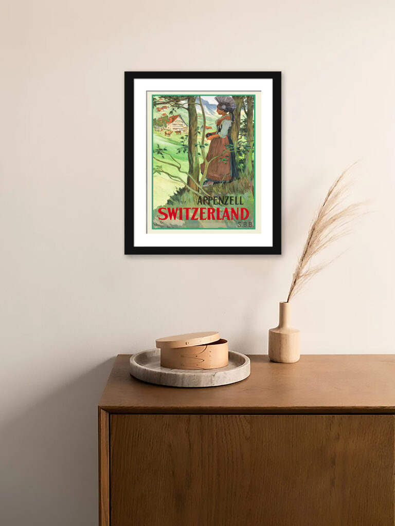 1904 Vintage Appenzell Switzerland Travel Poster by Auguste Viollier