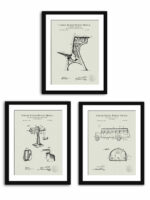 Collection of three vintage school-related patent illustrations.
