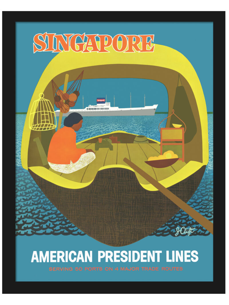 1958 Singapore American President Lines Poster