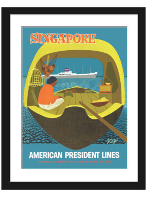 1958 Singapore American President Lines Poster