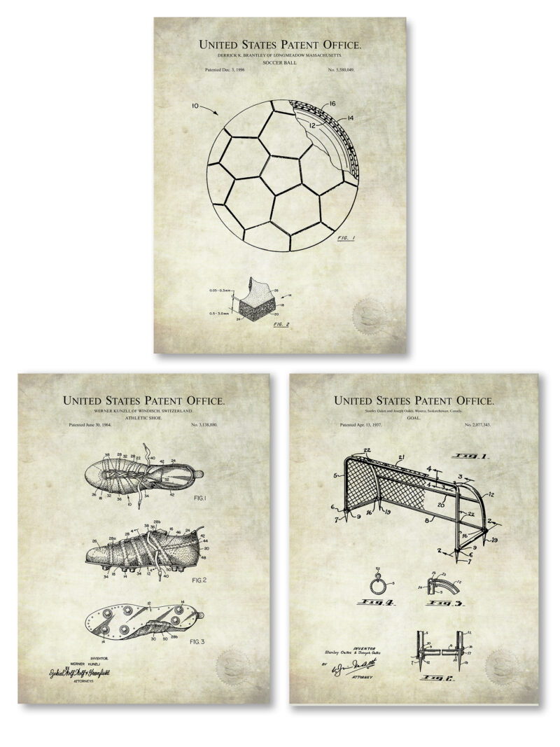 Vintage Soccer Patent Print Collection