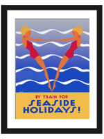 Vintage 1936 "By Train for Seaside Holidays!" Travel Poster