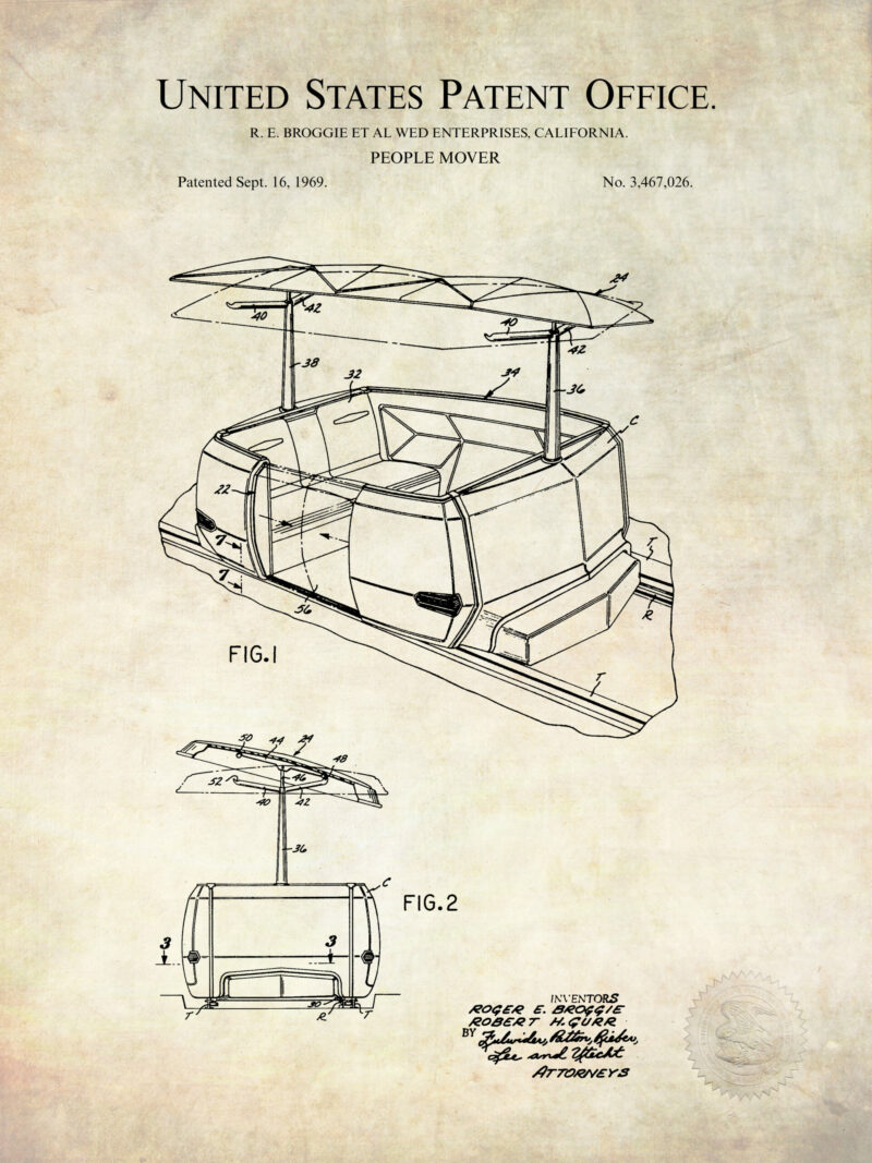 Collection of three Disneyland transportation patents,