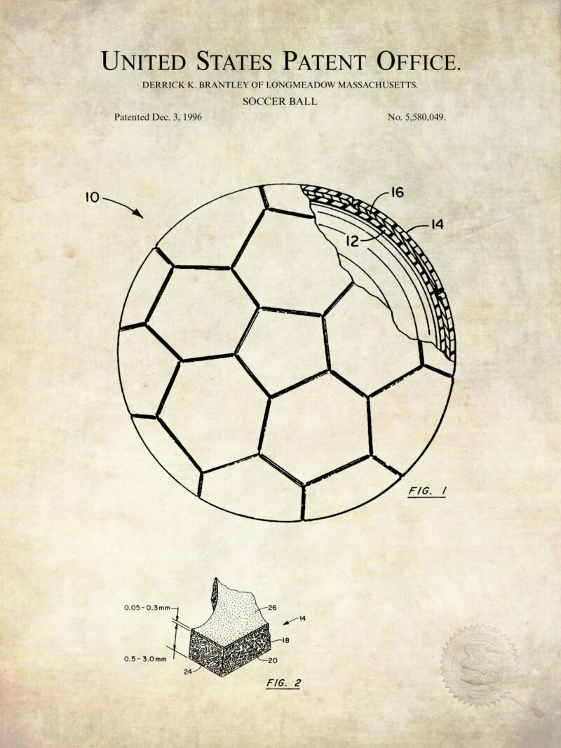 Vintage Soccer Patent Print Collection