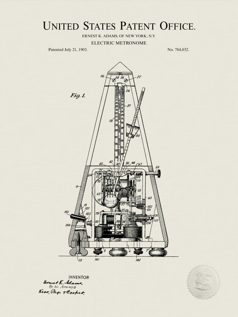 1878 Grand Piano-Forte Patent Print
