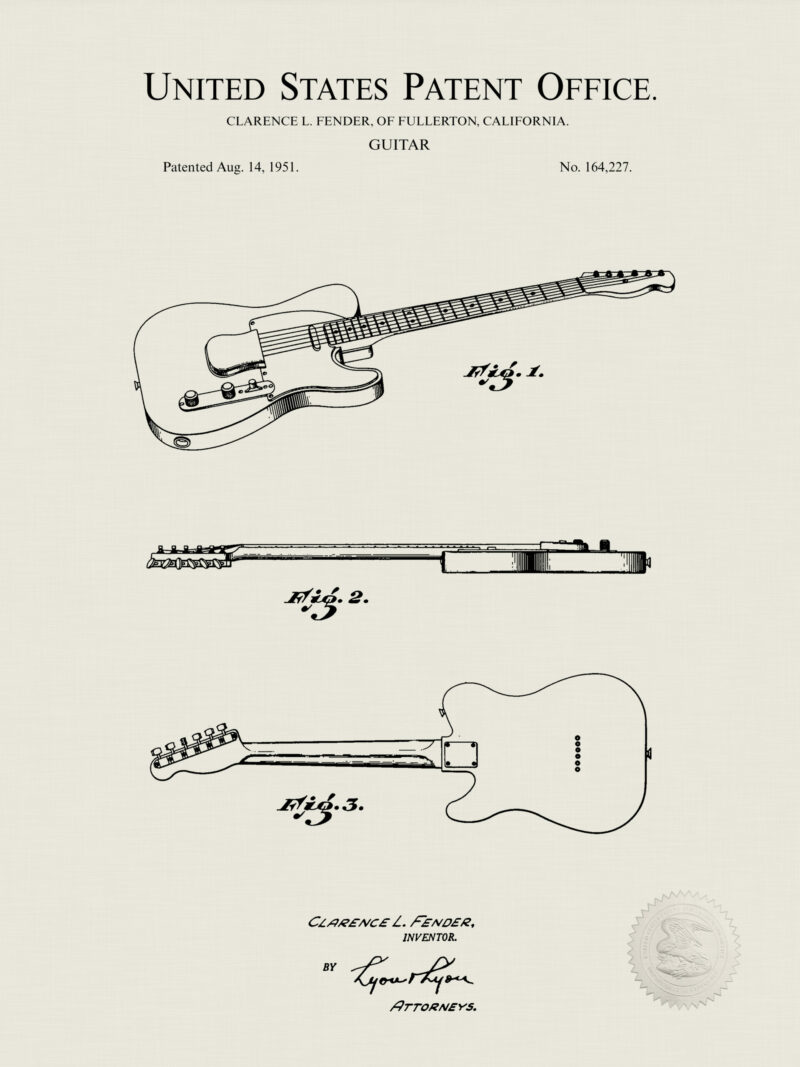Set of vintage music instrument patent illustrations.