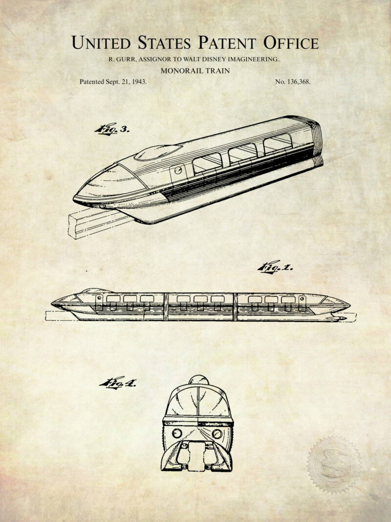 Collection of three Disneyland transportation patents,