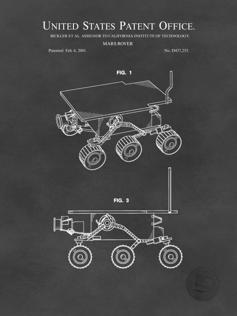 Collection of three Mars Rover patent prints
