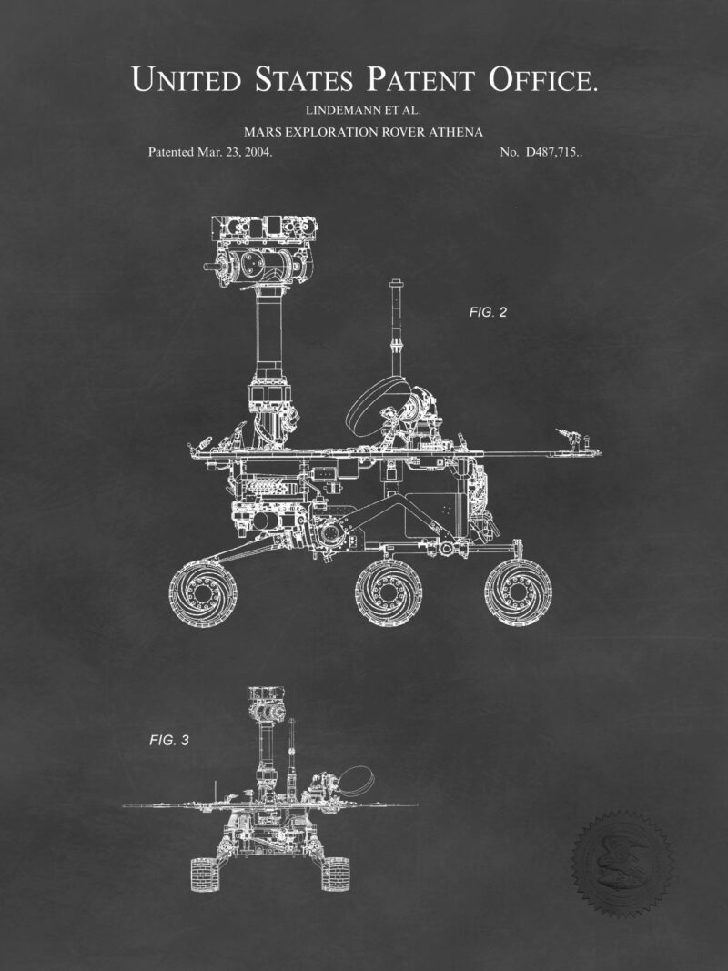 Collection of three Mars Rover patent prints