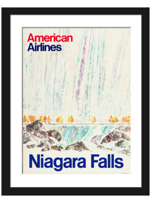 1968 American Airlines Niagara Falls vintage travel poster with vibrant colors and dynamic design