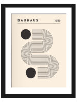 1919 Bauhaus poster with a minimalist linear "S" design and black circles