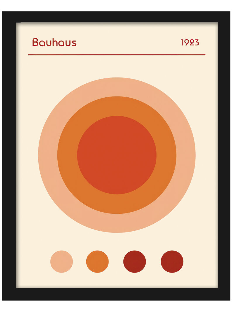 1923 Bauhaus poster featuring concentric circles in warm earthy tones