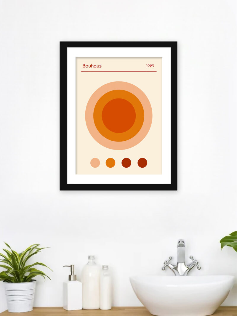 1923 Bauhaus poster featuring concentric circles in warm earthy tones