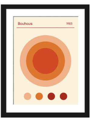 1923 Bauhaus poster featuring concentric circles in warm earthy tones