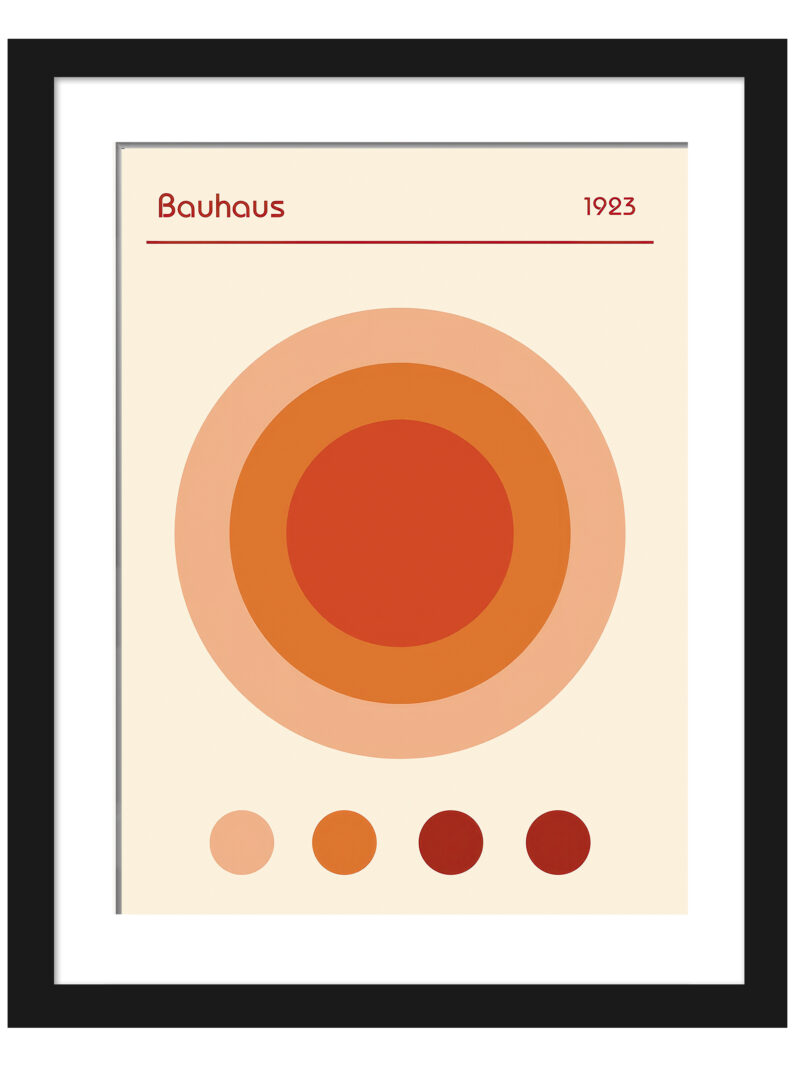 1923 Bauhaus poster featuring concentric circles in warm earthy tones