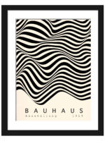 1919 Bauhaus poster with black and white abstract wave design