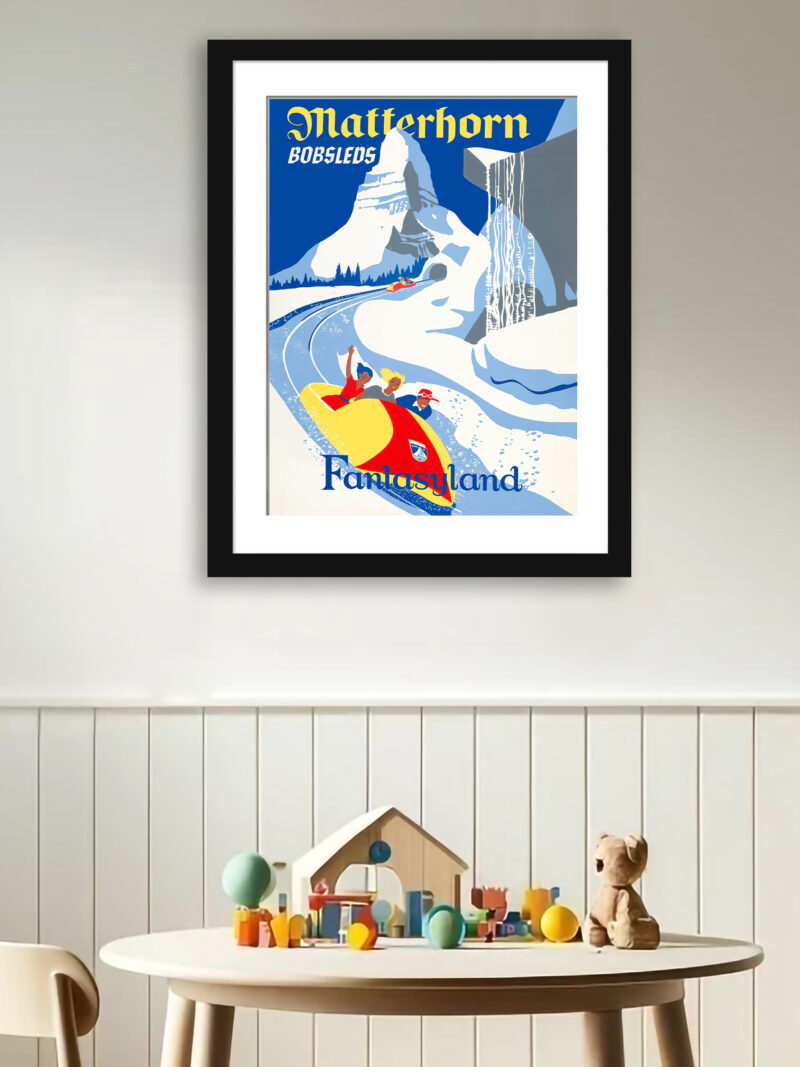 1959 Matterhorn Bobsleds Disneyland Poster Reproduction