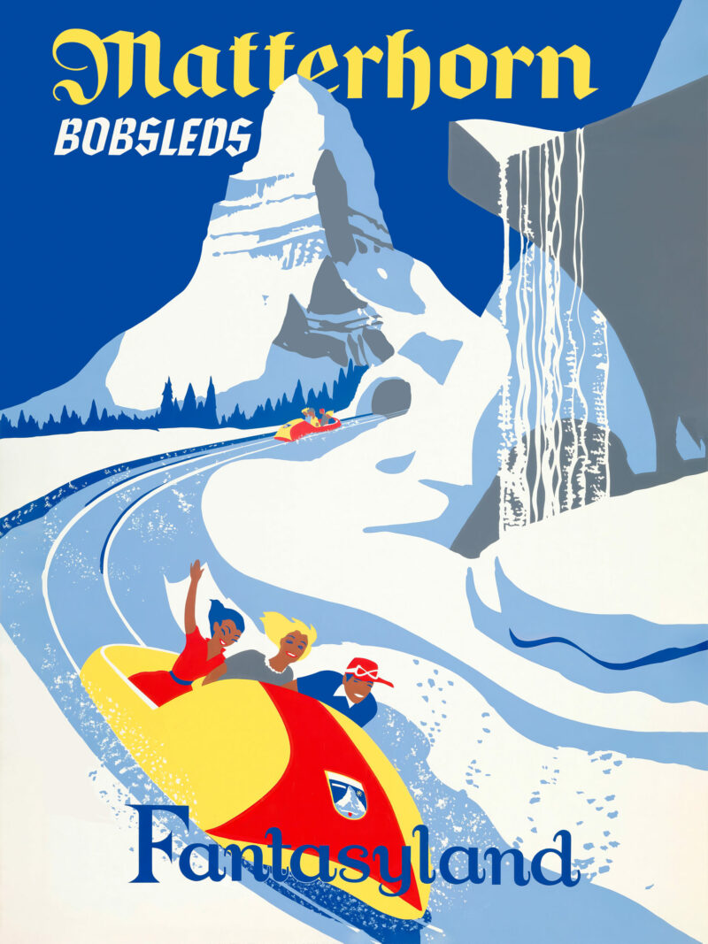 1959 Matterhorn Bobsleds Disneyland Poster Reproduction
