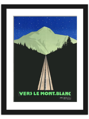Vintage Mont Blanc Night Travel Poster Reproduction