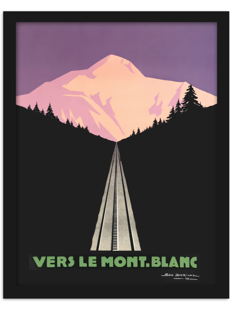 Vintage Mont Blanc Sunset Travel Poster Reproduction