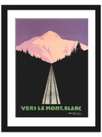 Vintage Mont Blanc Sunset Travel Poster Reproduction