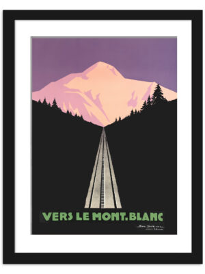 Vintage Mont Blanc Sunset Travel Poster Reproduction